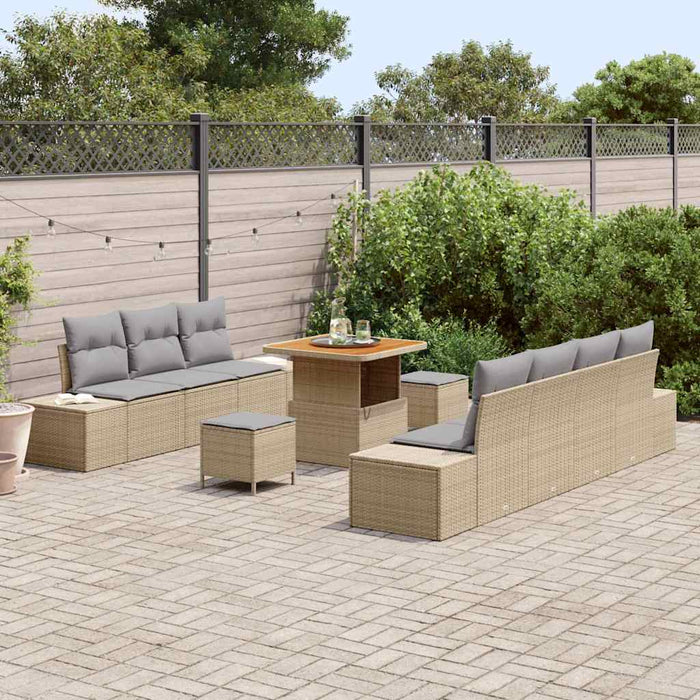 Set de canapele pentru grădină cu pernă 10 pcs Bej, Gri deschis - WALTI WALTI