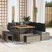 Set de canapele pentru grădină cu pernă 8 pcs Gri Rattan poli - WALTI WALTI