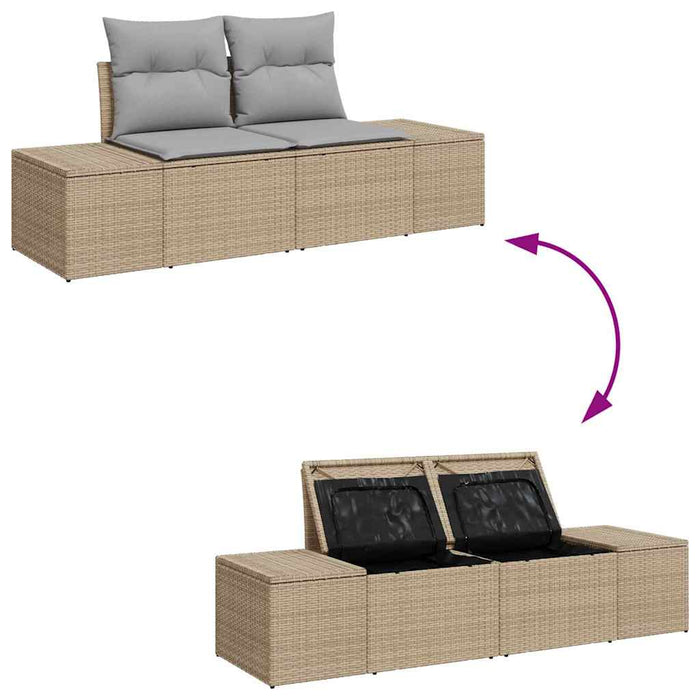 Set de canapele pentru grădină 8 buc. Bej Rattan poli WALTI