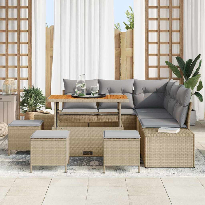 Set de canapele pentru grădină 8 pcs Bej Rattan poli - WALTI WALTI