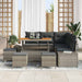Set de canapele pentru grădină cu pernă 9 pcs Gri Rattan poli - WALTI WALTI