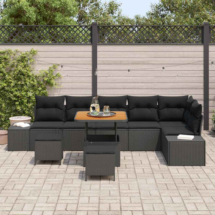 Set de canapele pentru grădină 9 pcs Negru 80 x 80 x 71 cm - WALTI WALTI