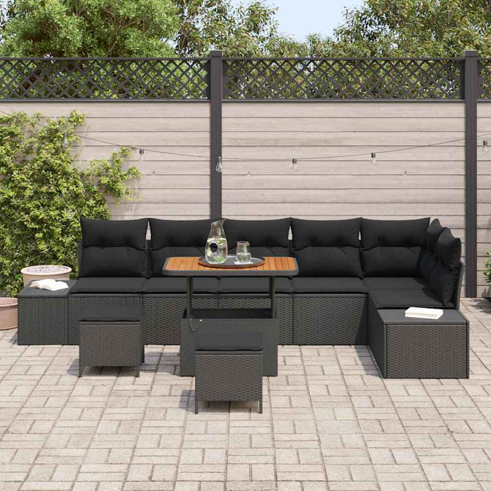 Set de canapele pentru grădină 9 pcs Negru 90 x 55 x 71 cm - WALTI WALTI