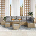 Set de canapele pentru grădină cu pernă 9 pcs Bej Rattan poli - WALTI WALTI