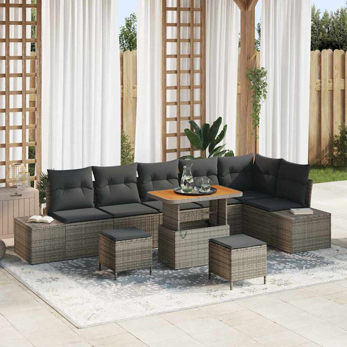 Set de canapele pentru grădină 9 pcs Gri deschis și gri închis - WALTI WALTI