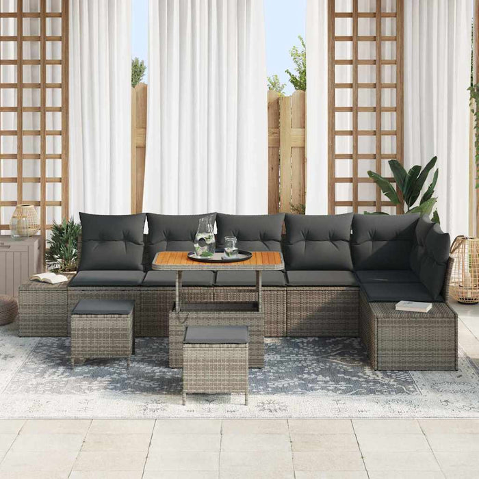 Set de canapele pentru grădină 9 pcs Gri deschis și gri închis - WALTI WALTI