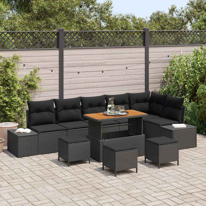 Set de canapele pentru grădină 9 pcs Negru 110 x 55 x 71 cm - WALTI WALTI