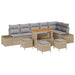 Set de canapele pentru grădină cu pernă 10 pcs Bej Rattan poli - WALTI WALTI