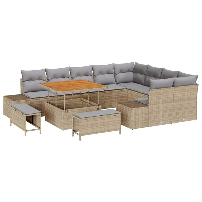 Set de canapele pentru grădină 12 pcs Beige și gri deschis - WALTI WALTI