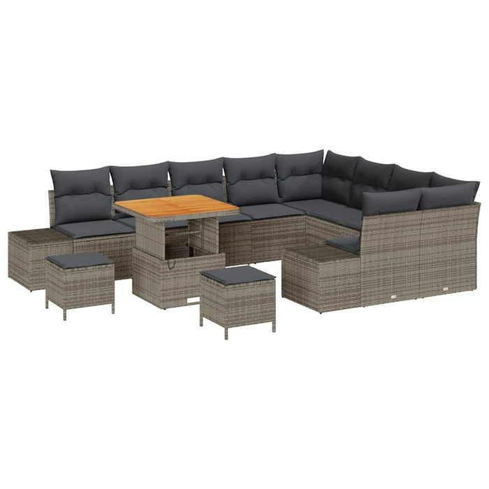 Set de canapele pentru grădină 12 pcs Gri deschis și gri închis - WALTI WALTI