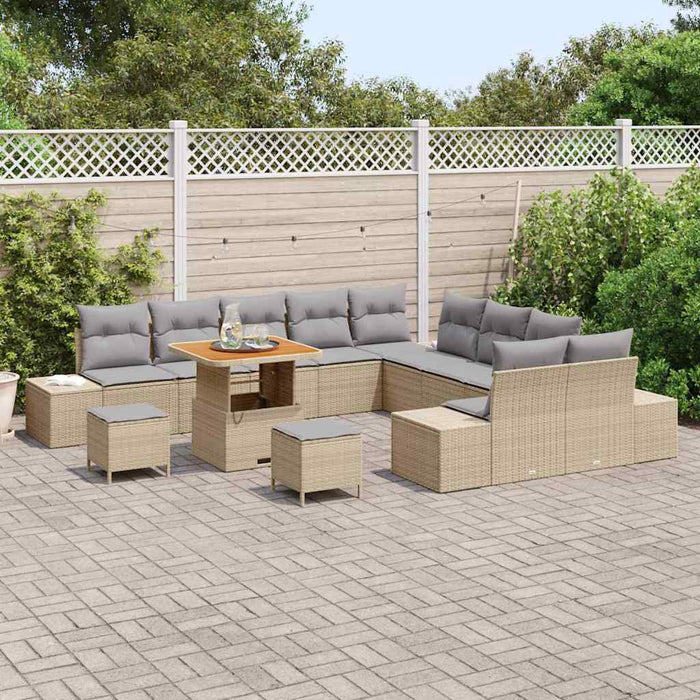 Set de canapele pentru grădină cu pernă 13 pcs Bej, Gri deschis - WALTI WALTI