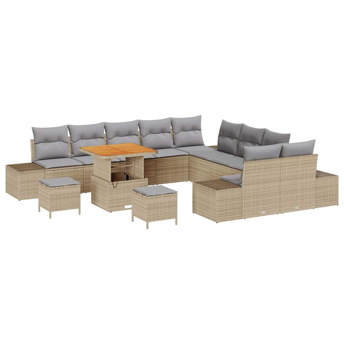 Set de canapele pentru grădină cu pernă 13 pcs Bej, Gri deschis - WALTI WALTI