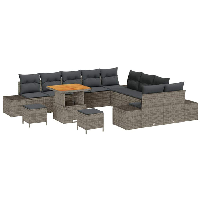 Set de canapele pentru grădină 13 pcs Gri deschis și gri închis - WALTI WALTI
