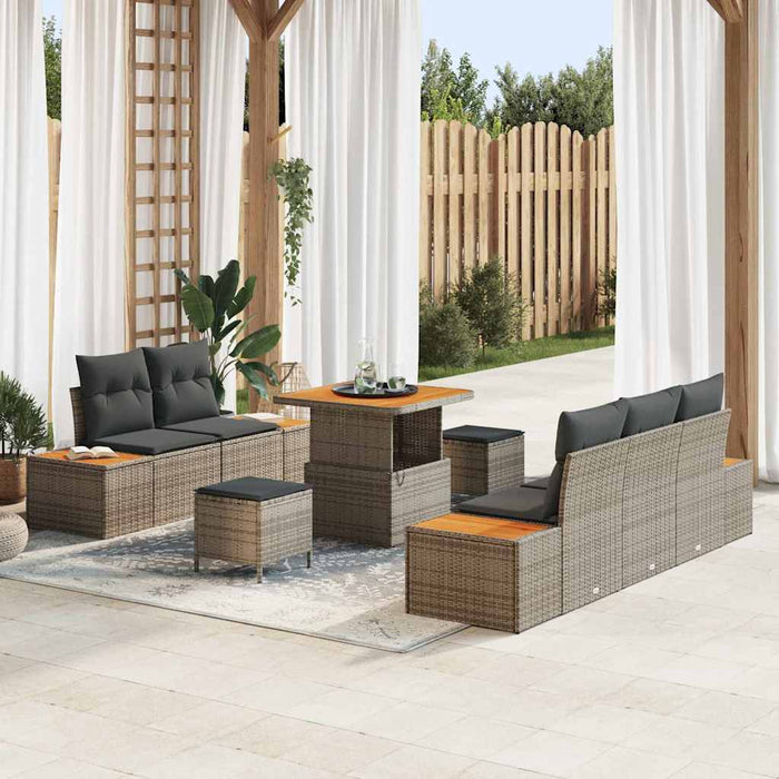 Set de canapele pentru grădină 8 pcs Gri deschis și gri închis - WALTI WALTI