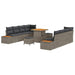 Set de canapele pentru grădină cu pernă 11 pcs Gri Rattan poli - WALTI WALTI