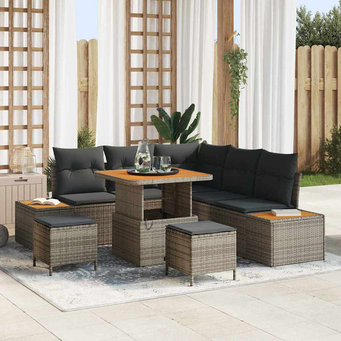 Set de canapele pentru grădină cu pernă Gri Rattan poli - WALTI WALTI