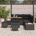 Set de canapele pentru grădină cu pernă 8 pcs Negru Rattan poli - WALTI WALTI