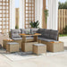 Set de canapele pentru grădină cu pernă 8 pcs Bej Rattan poli - WALTI WALTI