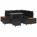 Set de canapele pentru grădină cu pernă 9 pcs Negru Rattan poli - WALTI WALTI