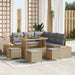 Set de canapele pentru grădină cu pernă 9 pcs Bej Rattan poli - WALTI WALTI