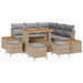 Set de canapele pentru grădină cu pernă 9 pcs Bej Rattan poli - WALTI WALTI