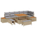 Set de canapele pentru grădină cu pernă 9 pcs Bej Rattan poli - WALTI WALTI