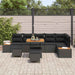 Set de canapele pentru grădină cu pernă 9 pcs Negru Rattan poli - WALTI WALTI