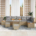 Set de canapele pentru grădină cu pernă 9 pcs Bej Rattan poli - WALTI WALTI