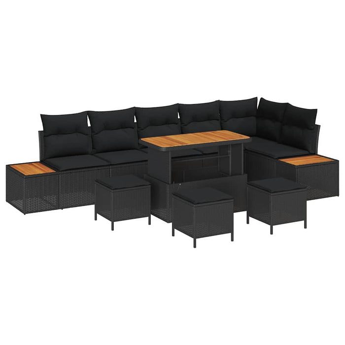 Set de canapele pentru grădină 10 pcs Negru Rattan poli - WALTI WALTI