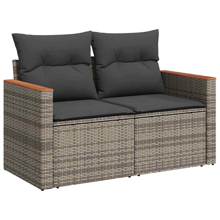 Set de canapele pentru grădină cu pernă Gri Rattan poli - WALTI WALTI