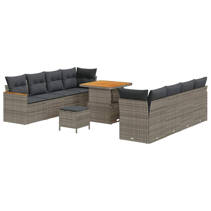 Set de canapele pentru grădină cu pernă 12 pcs Gri poliratan - WALTI WALTI