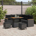 Set de canapele pentru grădină cu pernă 8 pcs Negru Rattan poli - WALTI WALTI