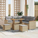 Set de canapele pentru grădină cu pernă 8 pcs Bej Rattan poli - WALTI WALTI