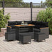 Set de canapele pentru grădină cu pernă 9 pcs Negru Rattan poli - WALTI WALTI