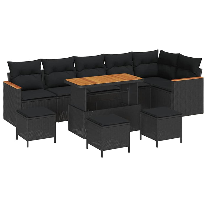 Set de canapele pentru grădină 10 pcs Negru Rattan poli - WALTI WALTI