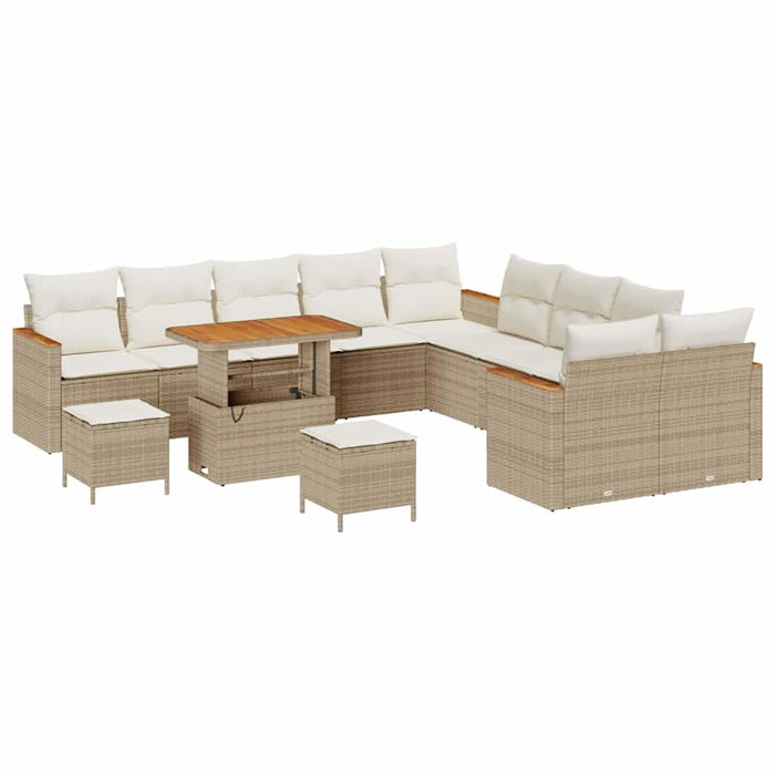 Set de canapele pentru grădină cu pernă Bej Rattan poli - WALTI WALTI