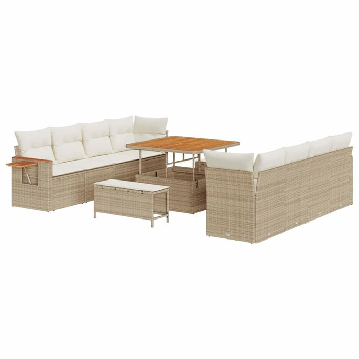 Set de canapele pentru grădină cu pernă Bej Rattan poli - WALTI WALTI