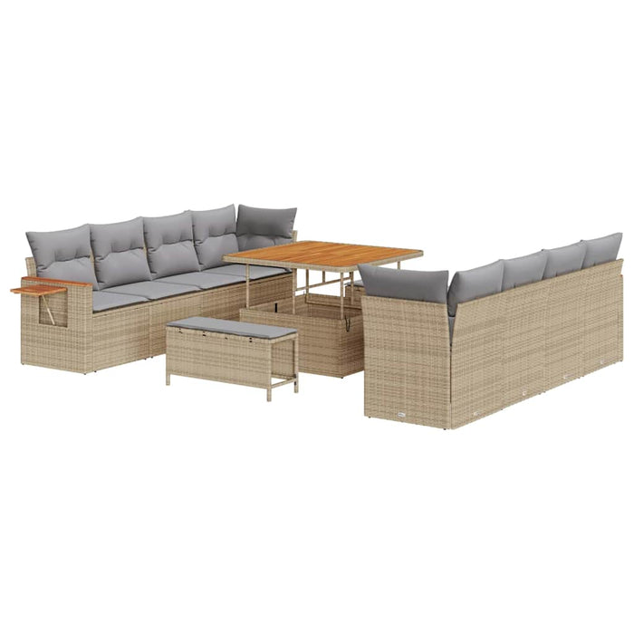 Set de canapele pentru grădină cu pernă Bej Rattan poli - WALTI WALTI