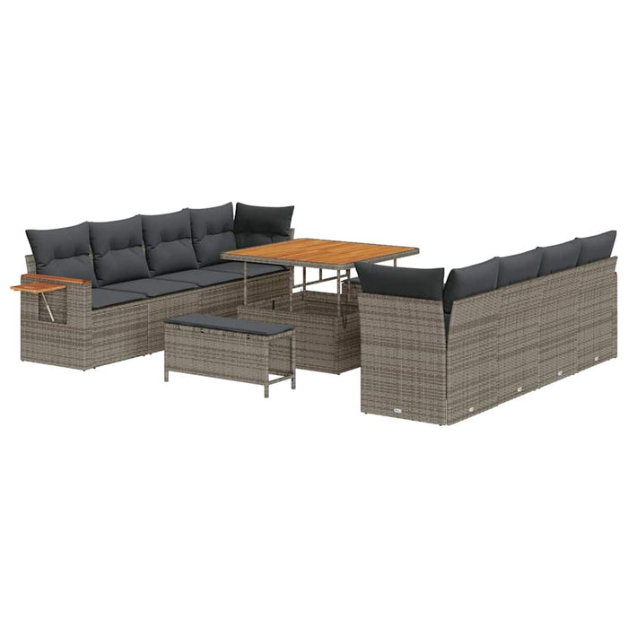 Set de canapele pentru grădină cu pernă Gri Rattan poli - WALTI WALTI