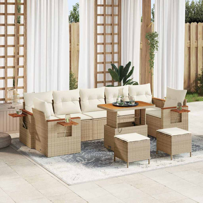 Set de canapele pentru grădină 13 pcs Bej și crem poliratan - WALTI WALTI