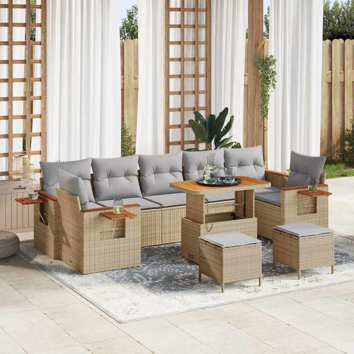 Set de canapele pentru grădină 13 pcs Beige și gri deschis - WALTI WALTI