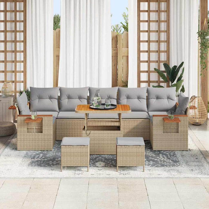 Set de canapele pentru grădină 13 pcs Beige și gri deschis - WALTI WALTI