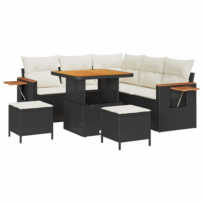 Set de canapele pentru grădină cu pernă Negru Rattan poli - WALTI WALTI