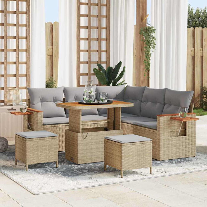 Set de canapele pentru grădină 9 pcs Beige și gri deschis - WALTI WALTI