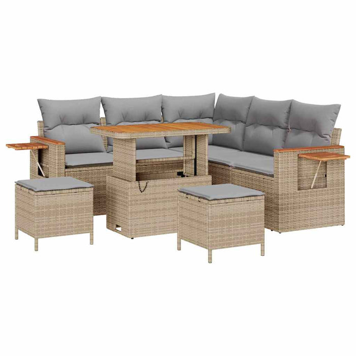 Set de canapele pentru grădină 9 pcs Beige și gri deschis - WALTI WALTI