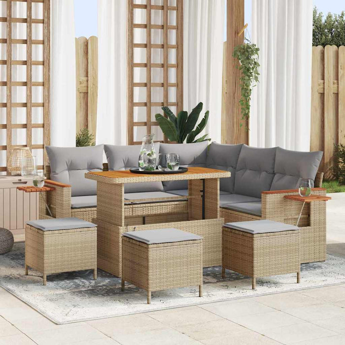 Set de canapele pentru grădină 10 pcs Beige și gri deschis - WALTI WALTI