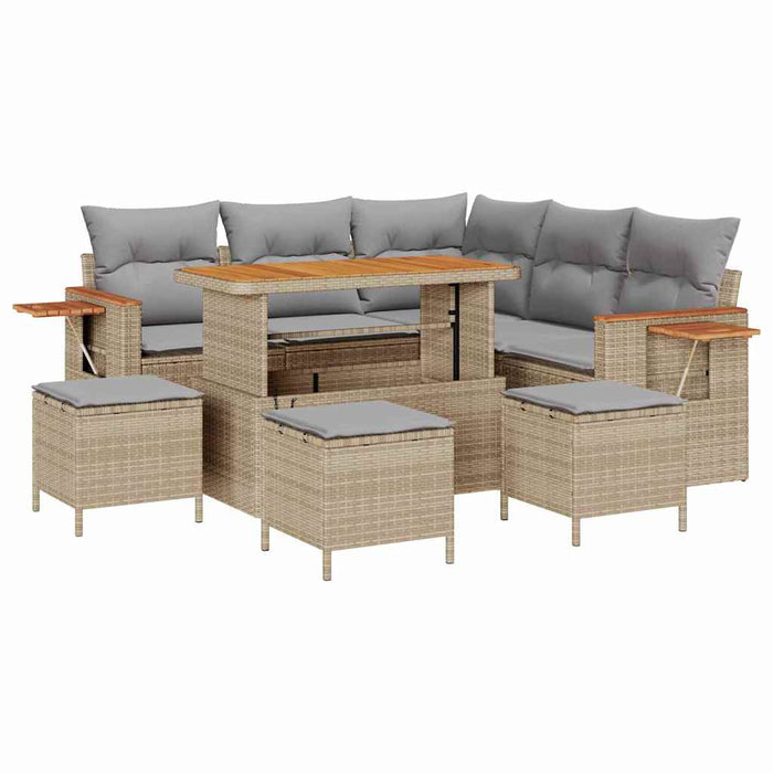 Set de canapele pentru grădină 10 pcs Beige și gri deschis - WALTI WALTI