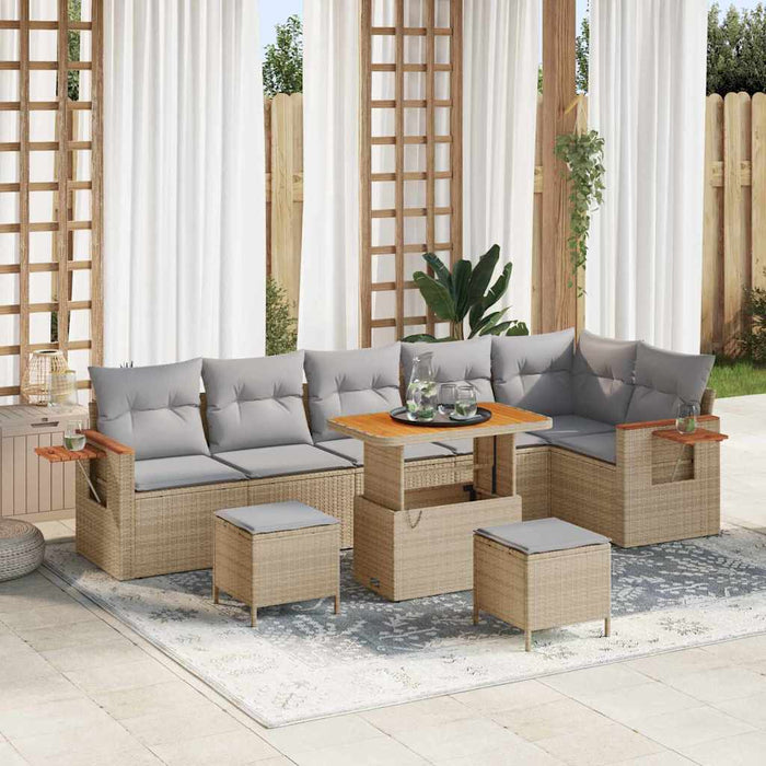 Set de canapele pentru grădină 11 pcs Beige și gri deschis - WALTI WALTI
