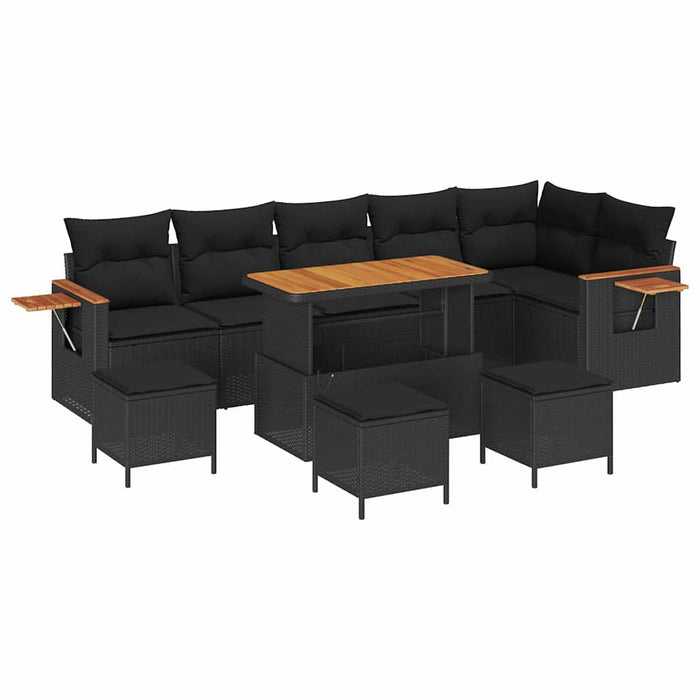 Set de canapele pentru grădină 10 pcs Negru Rattan poli - WALTI WALTI