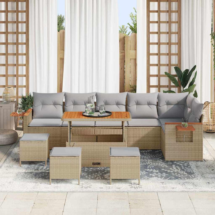 Set de canapele pentru grădină 12 pcs Beige și gri deschis - WALTI WALTI